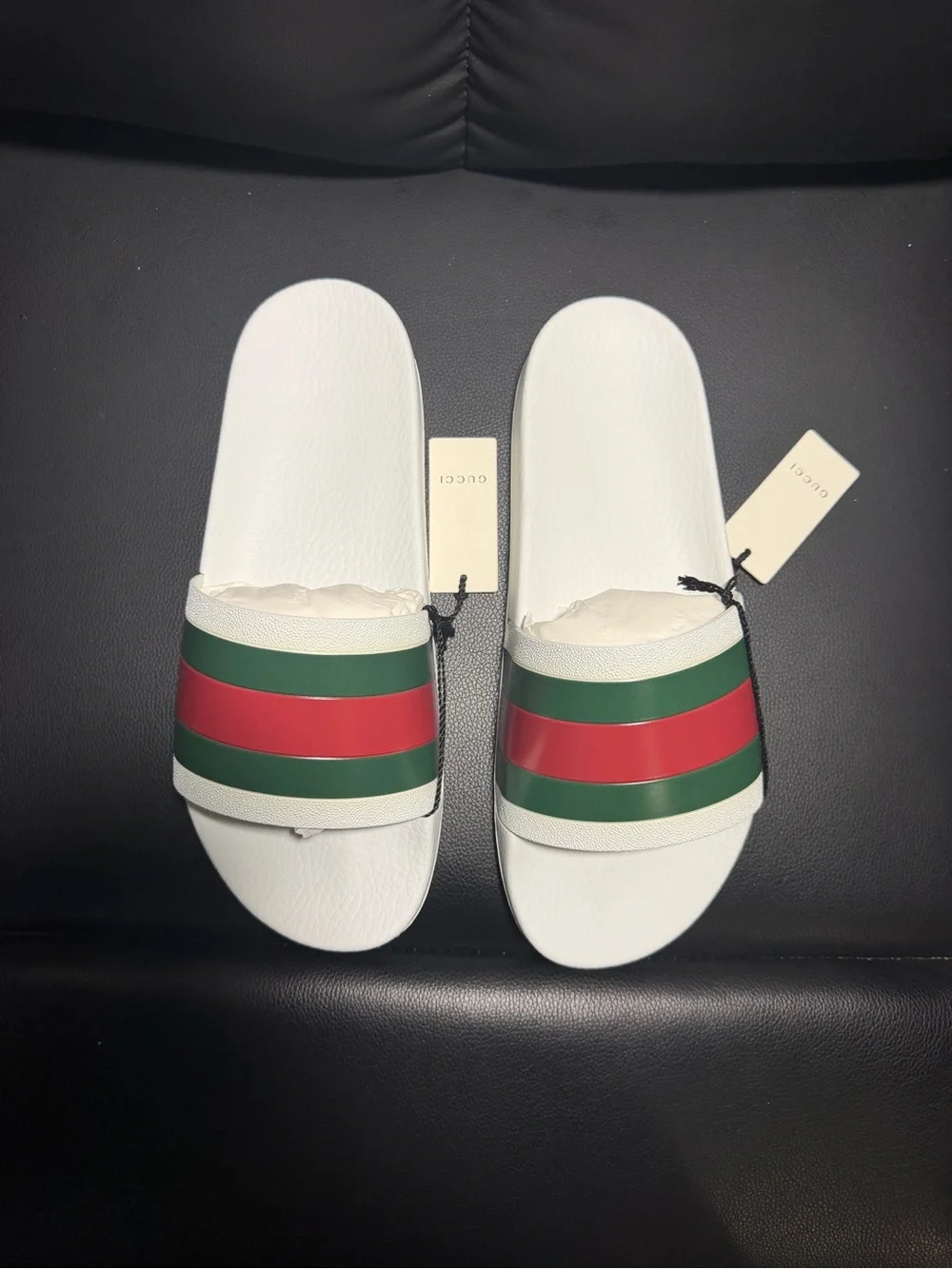 Gucci pursuit pool White Slides Sandals